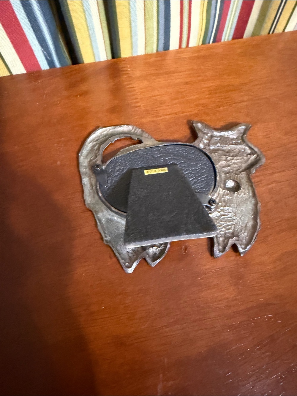 Mini Pewter Smiling Cat Photo Frame 1997 Ruth Reynolds - Picture 4 of 8